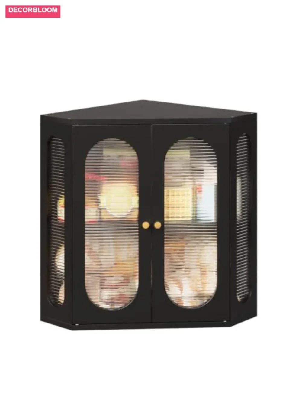 Corner Bread Box Large Double Layer Bamboo with Acrylic Windows